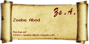 Zsebe Abod névjegykártya